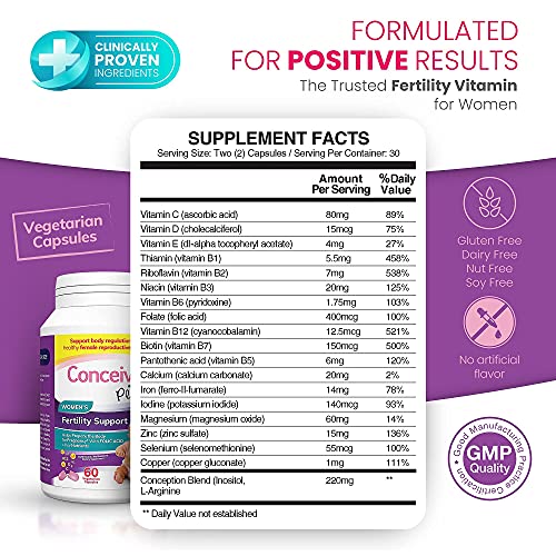 Conceive Plus Fertility Support Women - Prenatal Vitamins for Conception, Reg...