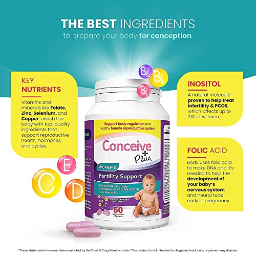 Conceive Plus Fertility Support Women - Prenatal Vitamins for Conception, Reg...