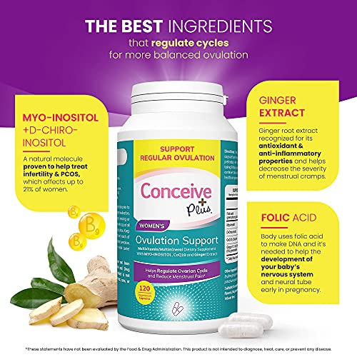 Conceive Plus Ovulation - Myo-Inositol & D-Chiro Inositol, Regulate Cycles, B...