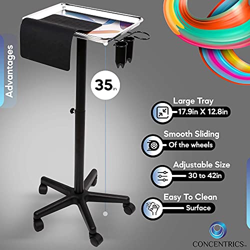 Concentrics - Premium Aluminum Instrument Salon Rolling Tray Table W/Accessor...