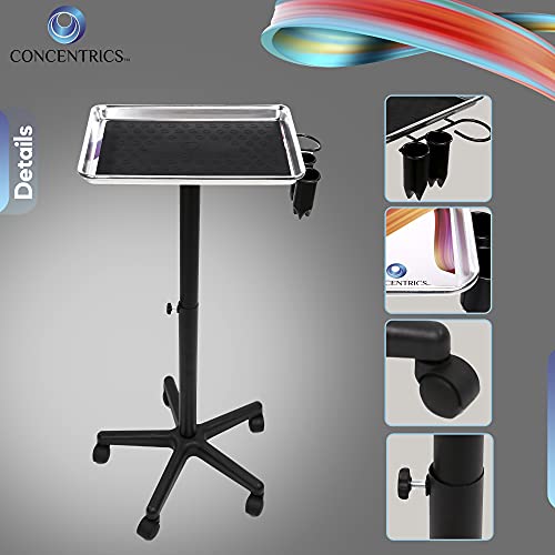 Concentrics - Premium Aluminum Instrument Salon Rolling Tray Table W/Accessor...