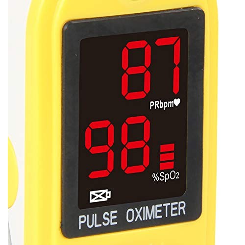 Concord Basics Yellow Fingertip Pulse Oximeter Blood Oxygen Saturation Monito...