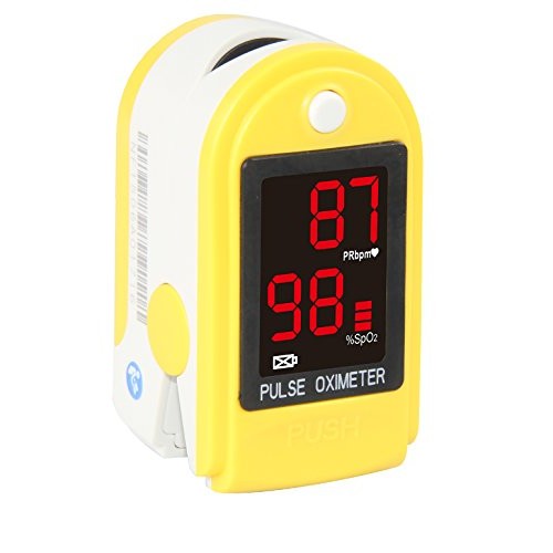 Concord Basics Yellow Fingertip Pulse Oximeter Blood Oxygen Saturation Monito...