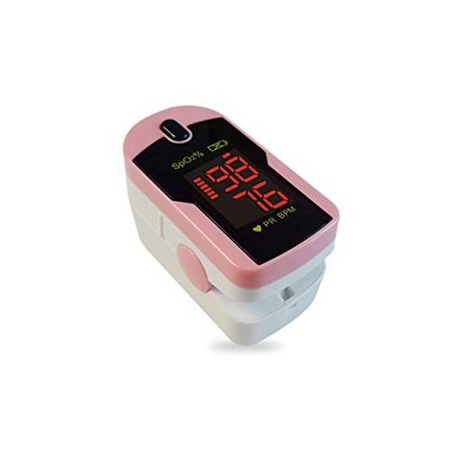 Concord Pink Fingertip Pulse Oximeter with Reversible Display, Carrying Case ...