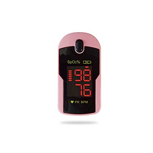 Concord Pink Fingertip Pulse Oximeter with Reversible Display, Carrying Case ...