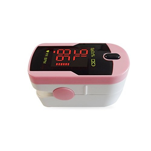 Concord Pink Fingertip Pulse Oximeter with Reversible Display, Carrying Case ...