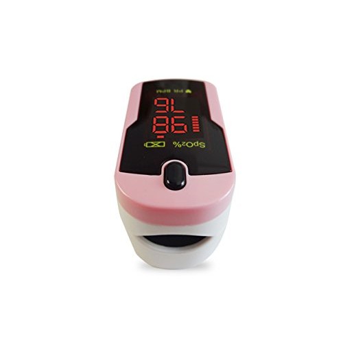 Concord Pink Fingertip Pulse Oximeter with Reversible Display, Carrying Case ...
