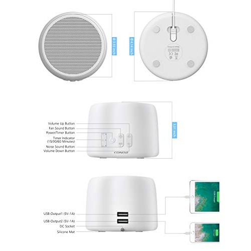White Noise Machine, Conor High Fidelity Sound Machine for Sleeping, Baby, Of...