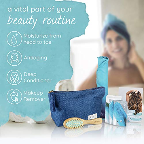 Coconut Oil Hair Mask Kit with Quick Dry Towel, Bamboo Hairbrush, and Coconut...