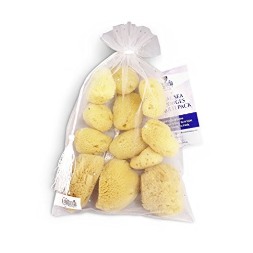Natural Sea Silk Sponges 12pk: Size 1.5"-3" like Cotton Balls, for Cosmetic U...