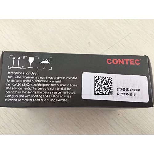 CONTEC BLACK CMS50M FingerTip Pulse Oximeter Blood Oxygen Meter SpO2 Heart Ra...