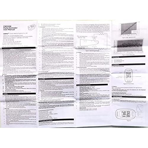 CONTEC LED CMS50M Pulse Oximeter,SpO2 and PR Value Waveform Blood Oxygen, Nec...