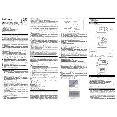 CONTEC Pulse Oximeter Fingertip, Blood Oxygen Saturation Monitor, Heart Rate ...
