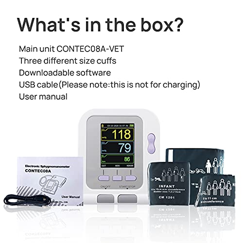 CONTEC08A-VET Digital Veterinary Blood Pressure Monitor NIBP Cuff,Dog/Cat/Pet...