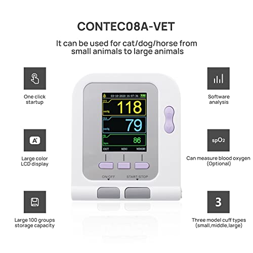 CONTEC08A-VET Digital Veterinary Blood Pressure Monitor NIBP Cuff,Dog/Cat/Pet...