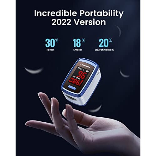 [2022] COOCEER Pulse Oximeter Fingertip, Finger Oxygen Monitor Fingertip Spo2...