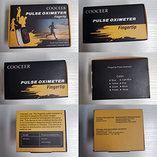 [2022] COOCEER Pulse Oximeter Fingertip, Finger Oxygen Monitor Fingertip Spo2...
