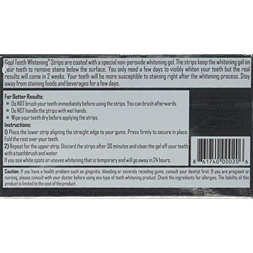 Cool Teeth Whitening Zero Peroxide Strips for Sensitive Teeth and Gums Whiten...