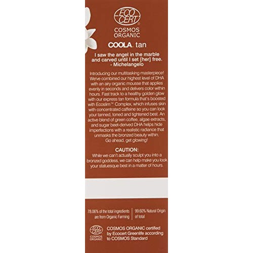COOLA Organic Sunless Tanning Lotion, Self Tan Express Body Mousse, Piña Cola...