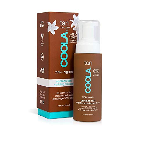 COOLA Organic Sunless Tanning Lotion, Self Tan Express Body Mousse, Piña Cola...