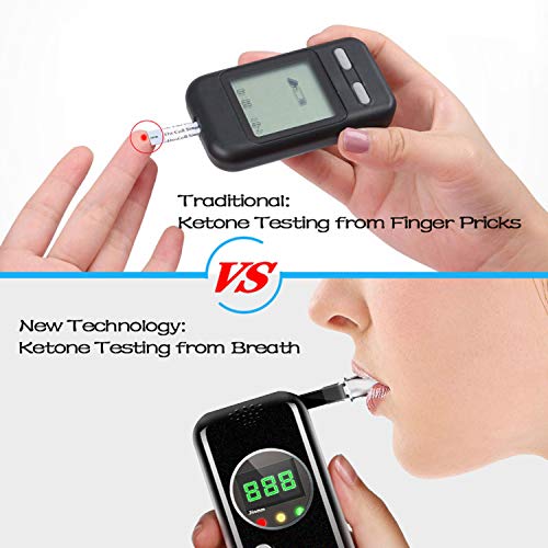 Ketosis Breath Analyzer, Digital LCD Keto Meter Breathalyzer with 10pcs Mouth...