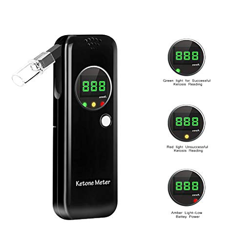 Ketosis Breath Analyzer, Digital LCD Keto Meter Breathalyzer with 10pcs Mouth...