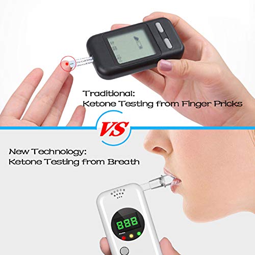 Ketosis Breath Tester, Ketone Meter Breathalyzer for Ketosis Health with 10pc...