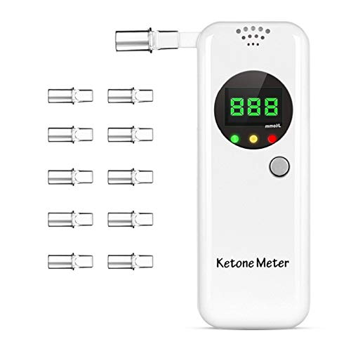 Ketosis Breath Tester, Ketone Meter Breathalyzer for Ketosis Health with 10pc...