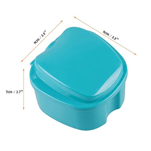 Denture Case, Denture Cup with Strainer, Coolrunner Denture Bath Box False Te...