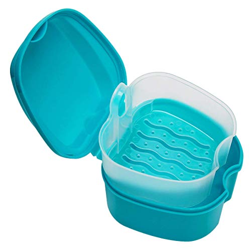 Denture Case, Denture Cup with Strainer, Coolrunner Denture Bath Box False Te...