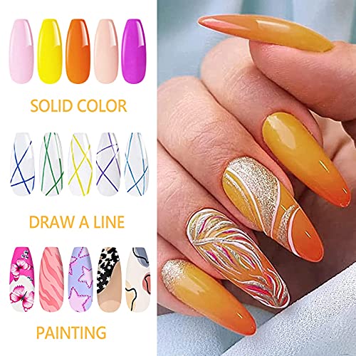 24 Colors Classic Neon Painting Gel Nail Polish Set,Drawing Gel Nail Liner Po...