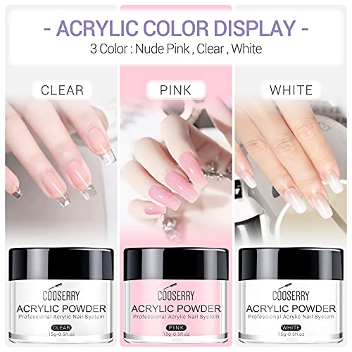 Cooserry Acrylic Nail Kit with Drill - Acrylic Powder and Monomer Liquid Set ...