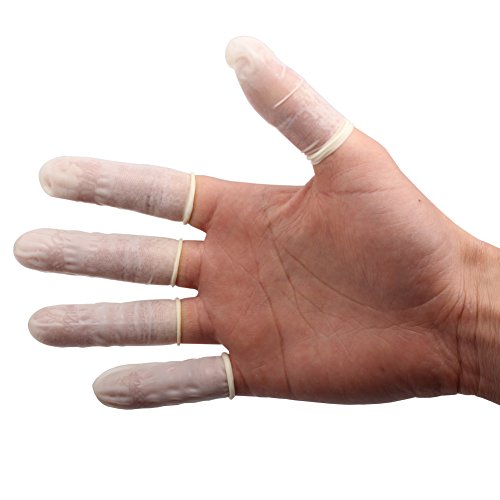 COOSKIN Disposable Latex Finger Cots Reusable Rubber Fingertips Protective Gl...