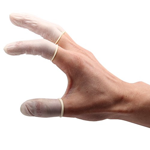 COOSKIN Disposable Latex Finger Cots Reusable Rubber Fingertips Protective Gl...