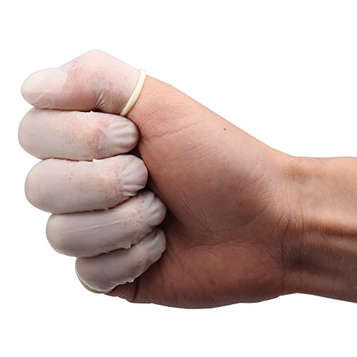 COOSKIN Disposable Latex Finger Cots Reusable Rubber Fingertips Protective Gl...