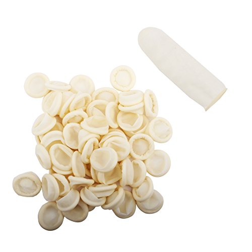 COOSKIN Disposable Latex Finger Cots Reusable Rubber Fingertips Protective Gl...