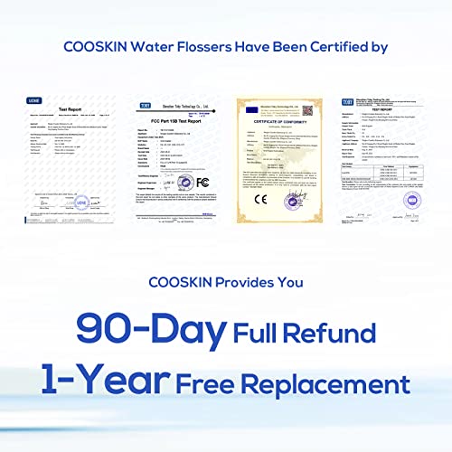 COOSKIN Electric Water Flosser Cordless, 5-Modes Dental Oral Irrigator for Te...