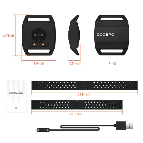 COOSPO Bluetooth & ANT+ Heart Rate Monitor Armband Optical HRM Sensor Waterpr...