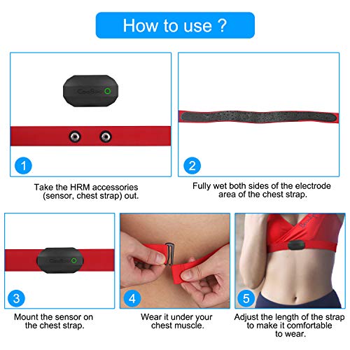 COOSPO Bluetooth Heart Rate Monitor,BLE ANT+ Heart Rate Chest Strap Monitor,D...