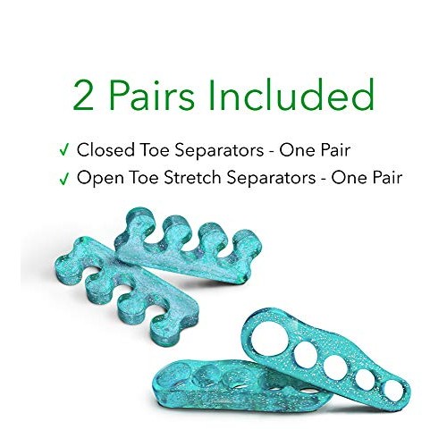Set of 4 Best Gel Toe Seperators - Straightener, Bunion Corrector for Women a...
