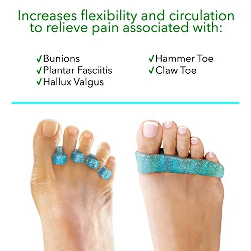 Set of 4 Best Gel Toe Seperators - Straightener, Bunion Corrector for Women a...