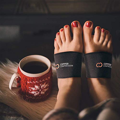 Copper Compression Copper Arch Support - 2 Plantar Fasciitis Braces/Sleeves. ...