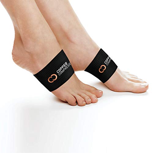 Copper Compression Copper Arch Support - 2 Plantar Fasciitis Braces/Sleeves. ...