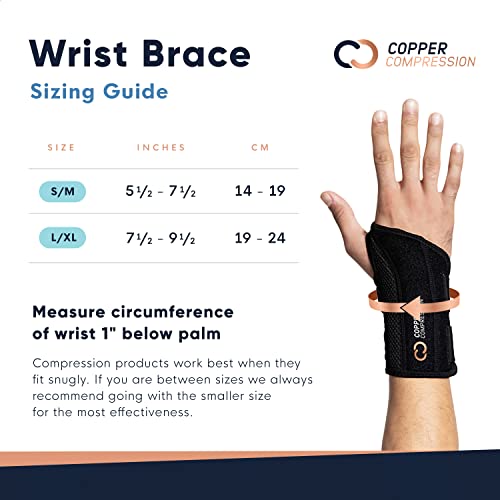 Copper Compression Recovery Wrist Brace - Copper Infused Adjustable Support S...