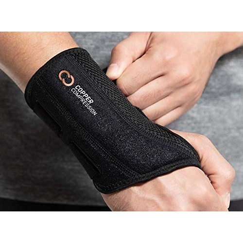 Copper Compression Recovery Wrist Brace - Copper Infused Adjustable Support S...