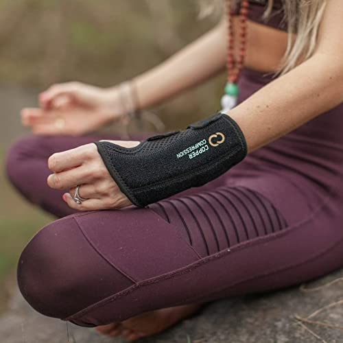 Copper Compression Recovery Wrist Brace - Copper Infused Adjustable Support S...