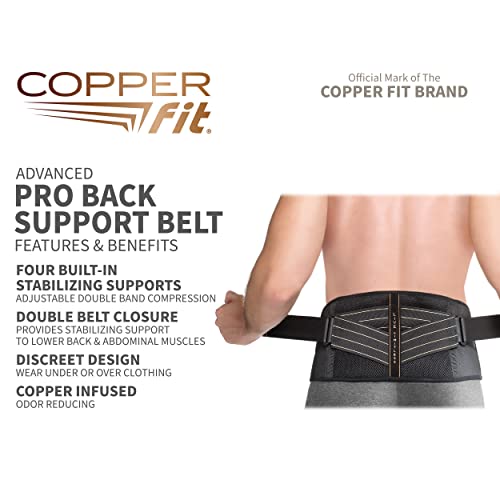 Copper Fit Unisex Advanced Pro Back Belt Compression Brace, Small/Medium