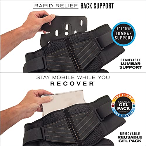 Copper Fit Unisex Rapid Relief Back Support Brace with Hot/Cold Therapy, Adju...