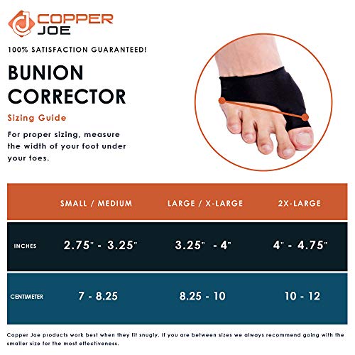 Copper Joe Big Toe Bunion Corrector Sleeves- Ultimate Copper Infused Compress...