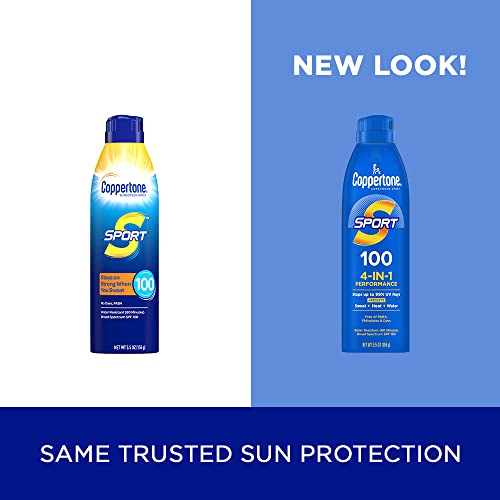 Coppertone SPORT Continuous Sunscreen Spray Broad Spectrum SPF 100, White, 5....